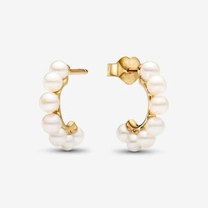 New with dustbag Pandora Freshwater Pearls Open Hoop Earrings retail: $195
